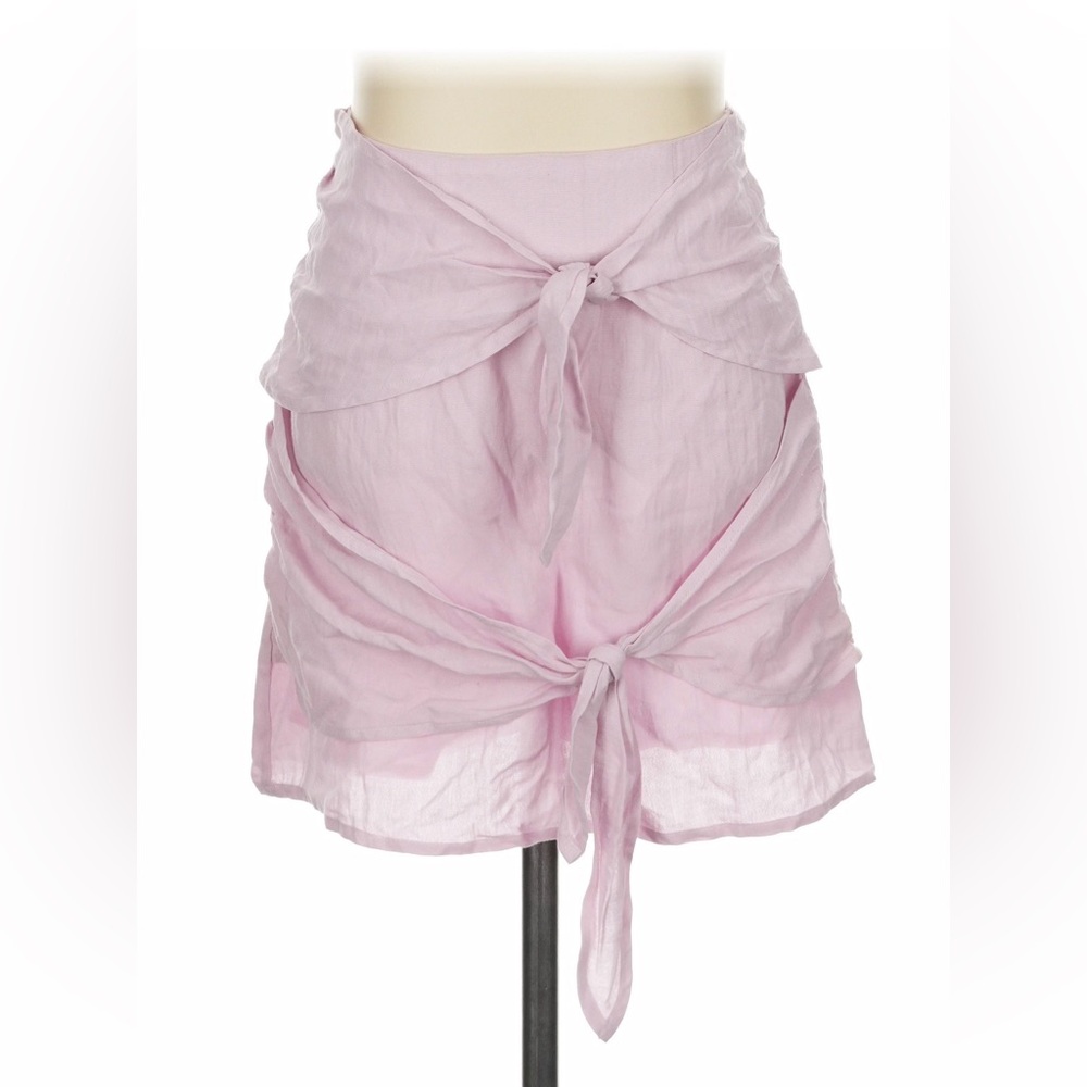Urban Outfitters Light Pink Pastel Tie Front Mini Skirt - Womens XS